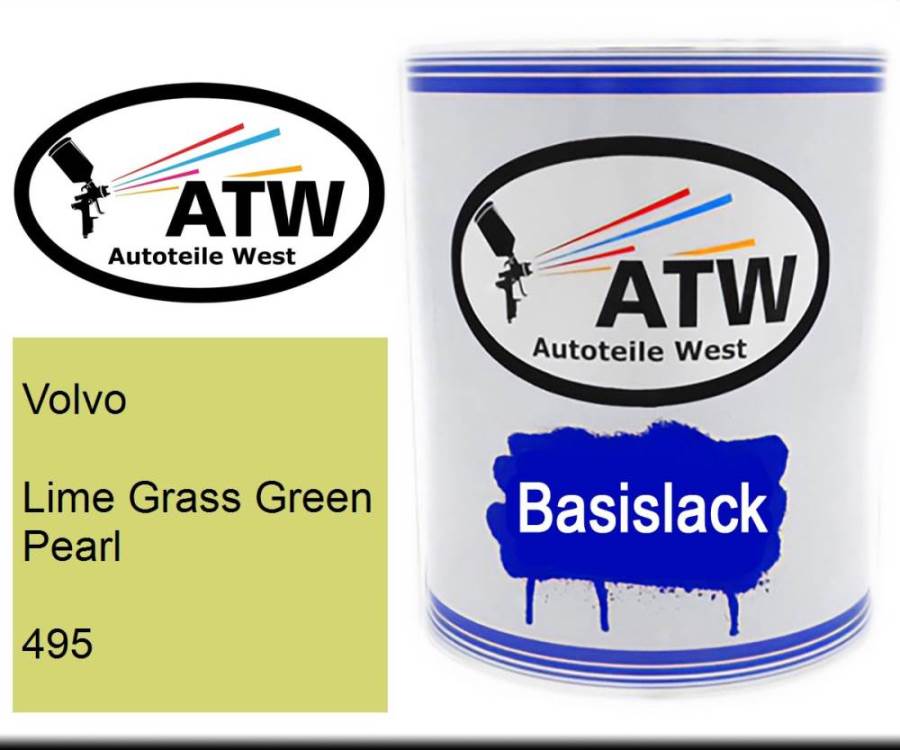 Volvo, Lime Grass Green Pearl, 495: 1L Lackdose, von ATW Autoteile West.